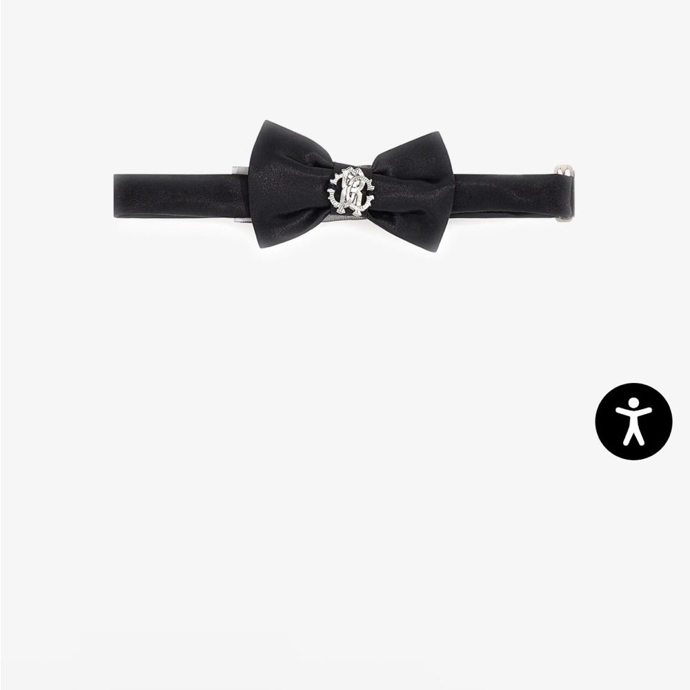 Roberto Cavalli Black Bow with Silver Emblem